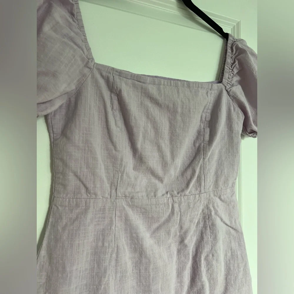 Lavender Puff Sleeve Mini Dress - Picture 3 of 10